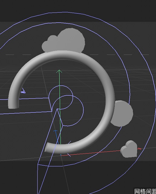 This is the front view of the hairband model without color.