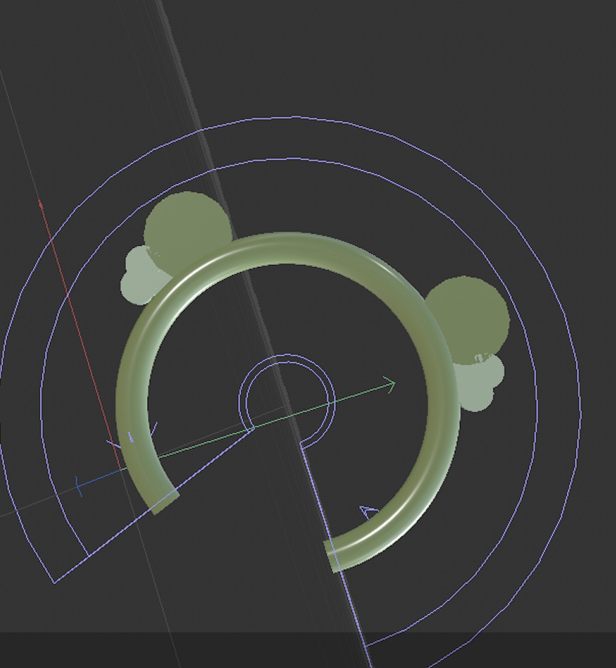 This is the colored front view of the hairband model.